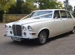 White Daimler wedding car in Crowborough